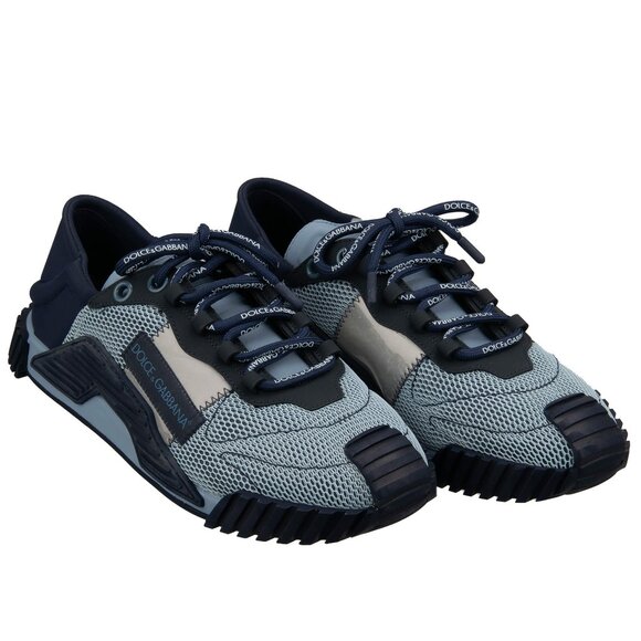 Dolce Gabbana DG Logo Low-Top Men Nylon Leather Sneaker Shoes